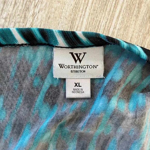 Womens Worthington Stretch Blue Blouse - XL - Picture 6 of 6